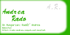 andrea rado business card